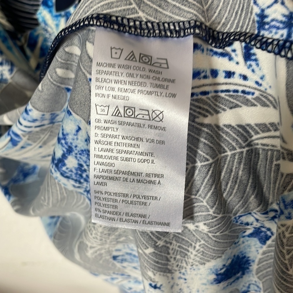 Attitudes by Renee Blue Printed Jersey Lounge Duster Kimono - Picture 5 of 6